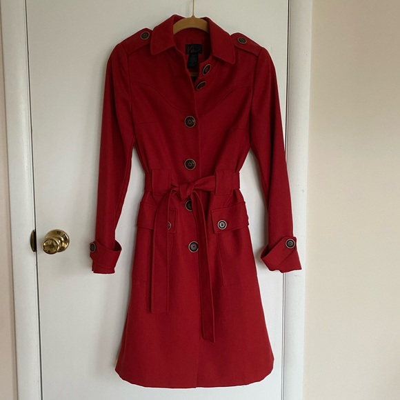 Victoria Secret Red Trench Coat - Picture 3 of 12